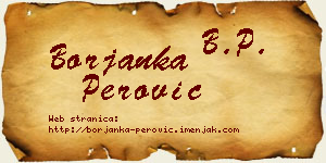 Borjanka Perović vizit kartica
